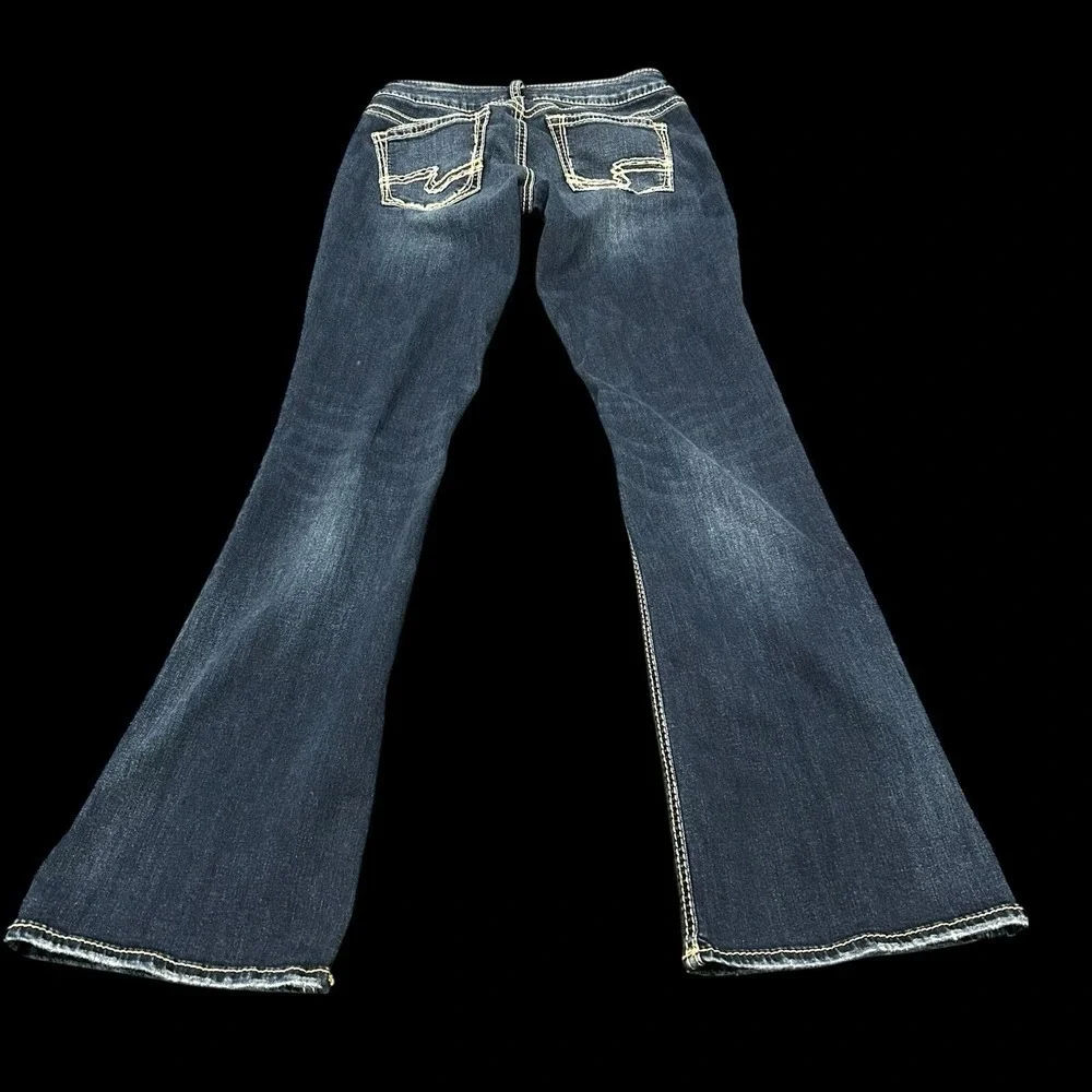 Silver Jeans Women 28/33 Bootcut Dark Wash Western Suki Surplus Blue Stretch